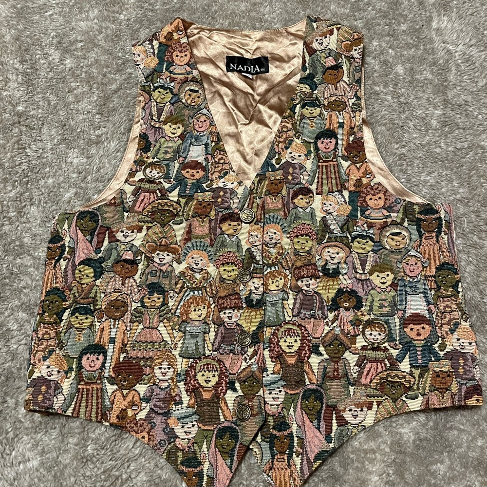 Vintage Colorful Tapestry Vest by Nadia